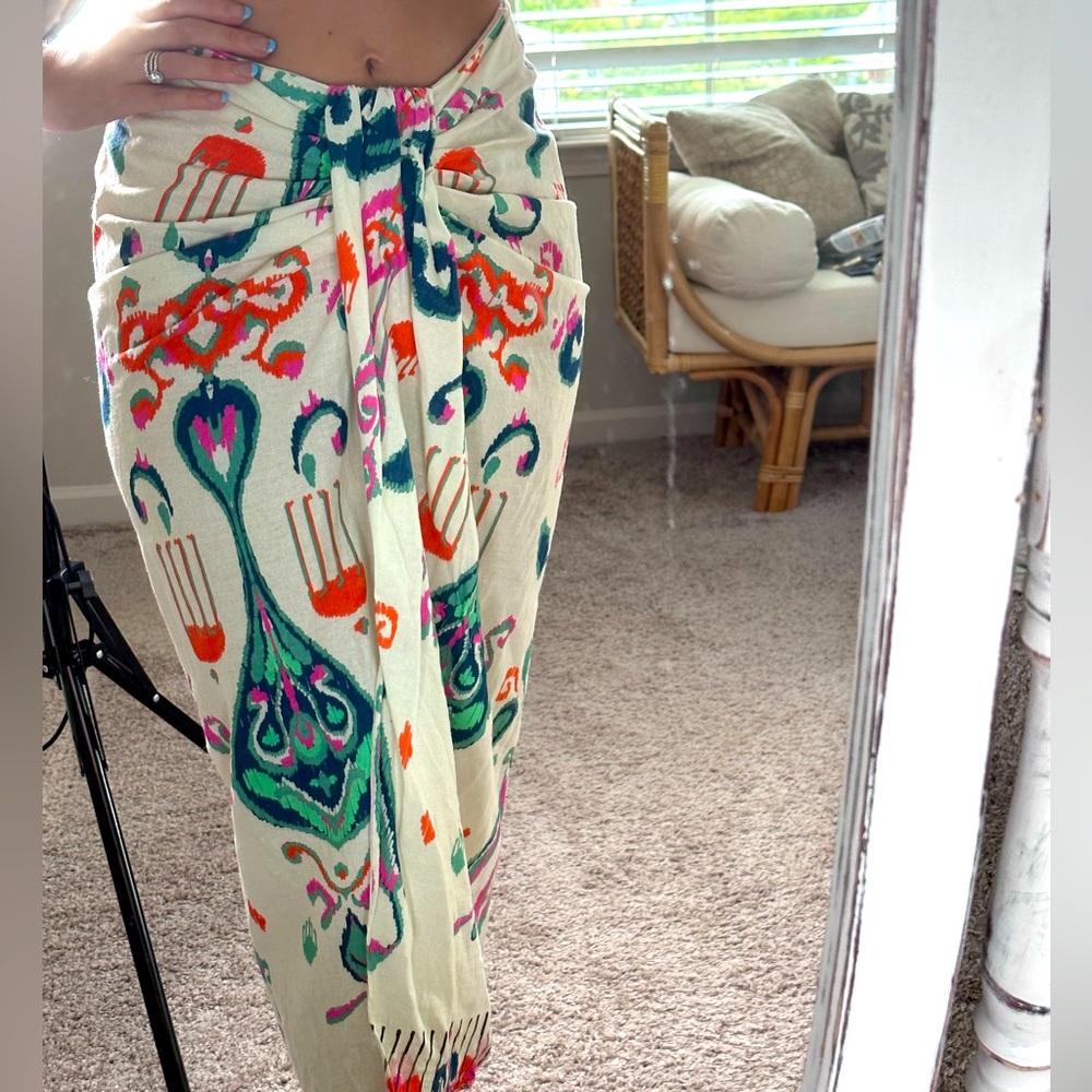 Zara floral linen wrap skirt size small